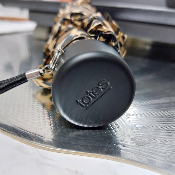 TOTES MICRO MINI PURSE LEOPARD PRINT UMBRELLA PERFECTLY FITS ANY HANDBAG - Picture 5 of 10